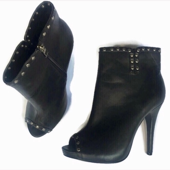 torrid Shoes - Torrid Black Peep Toe Stud Booties Size 9